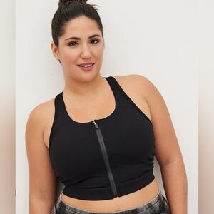 Torrid Active Low Impact Front Zip Black Wire Free Sports Bra Size 4xl